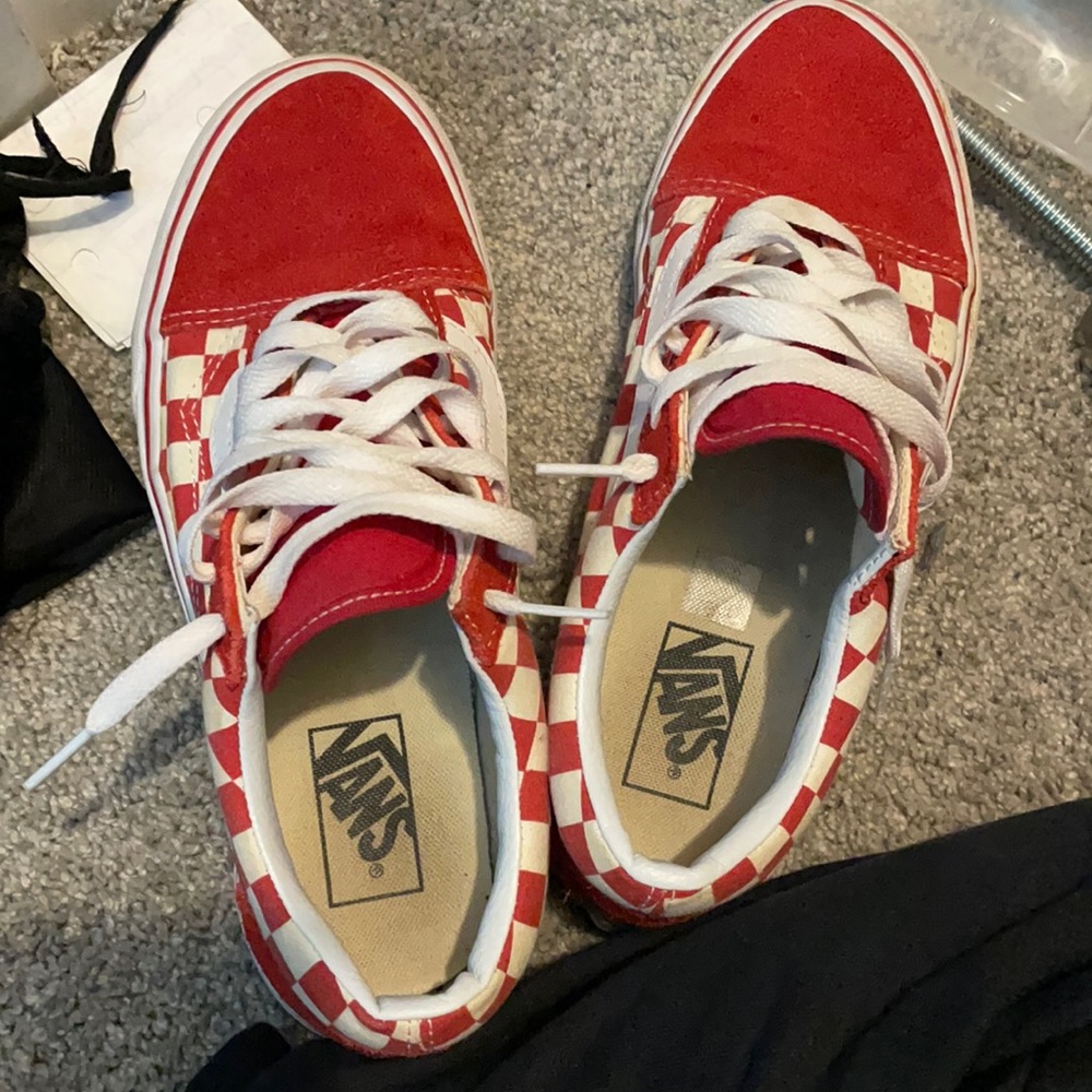 Red checkered vans